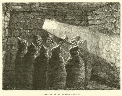 Interior de una chulpa aymara de Edouard Riou